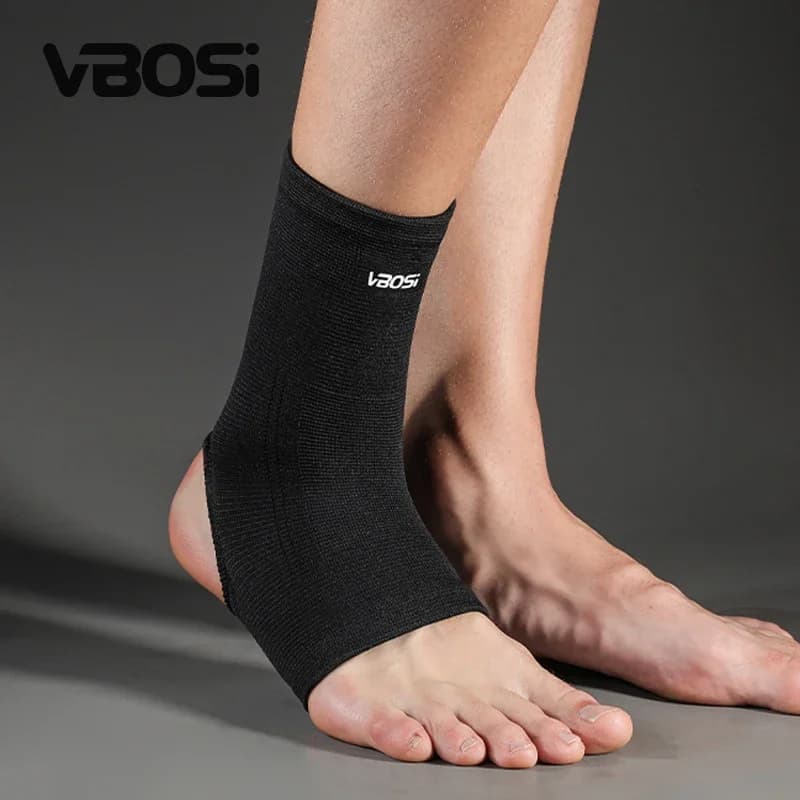 1Pc Compression Ankle Support Brace Elastic Breathable Foot Stabilizer for Pain Relief, Running & Sports