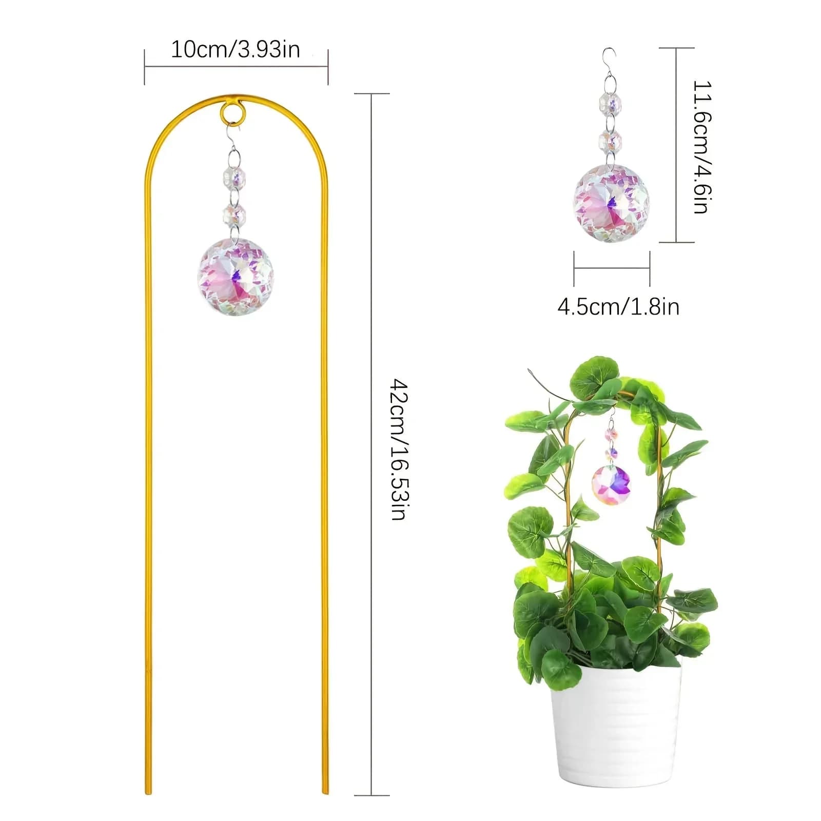 Crystal Suncatcher Garden Suncatchers Small Trellis for Potted Plants Plant Trellis Sun Catchers Decoration Garden Home Window