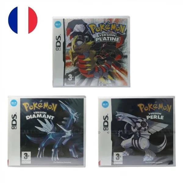FRA Version New Sealed Pack Pokemon Platine Perle Diamant Game Cartridge Video Game Console Card with Box and Manuals for NDS
