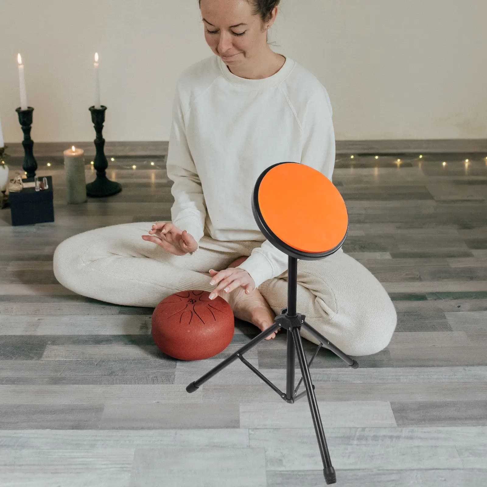 Set di Accessori per Batteria Elettrica con Pad di Pratica, Supporto a Treppiede Portatile, Adatto a Tutti i Livelli, Tappetino Insonorizzante