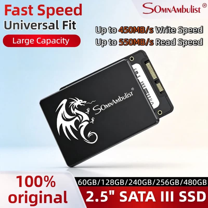 SomnAmbulist SATA3 Internal SSD 2.5 Inch Solid State Drive 128GB 240GB 256GB 480GB 512GB 960GB 1TB 2TB for Laptop PC