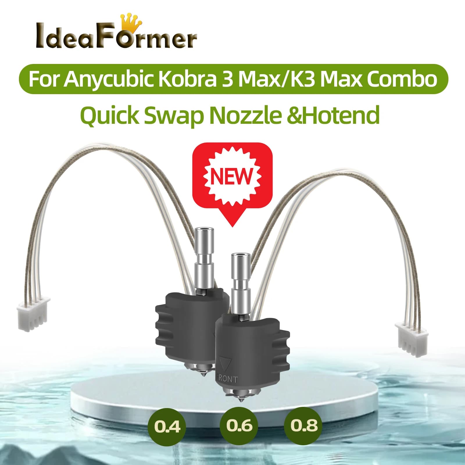 Per Anycubic Kobra 3 Max Ceramic Hotend Ugello integrato in acciaio temprato Termistore Componente di riscaldamento K3M Accessori per stampante 3D