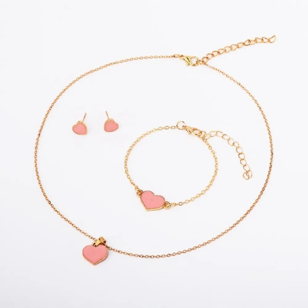 Elegance Style Butterfly Jewelry Set Dripping Oil Minimalist Heart Necklace Ring Set Artistic Design Creative