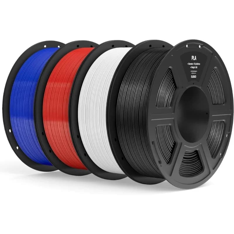 Filament PLA 1,75 mm 4 kg Package 4 colors Black Dark Blue True red for 3D printer