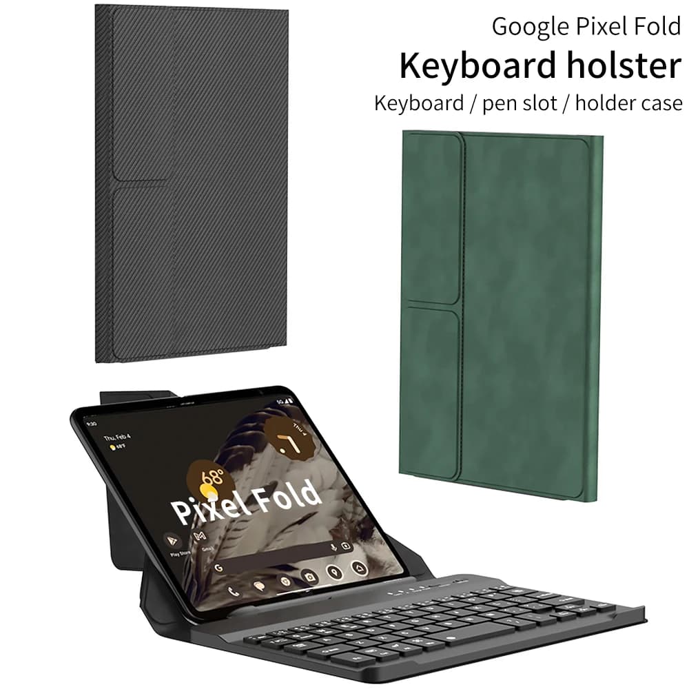 For Google Pixel Fold 5G keyboard Case Wireless Bluetooth Magnetic Folding Flip stand Leather Case Cover With Pen Slot universal