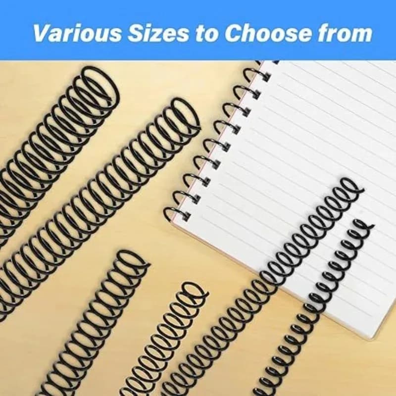 6 Misure di Spirali in PVC A4, 120 Pezzi di Anelli a Spirale in Plastica per Rilegatura di Documenti e Quaderni