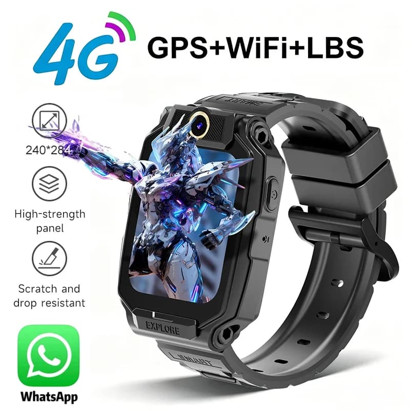 4G Kids Smart Phone Watch GPS WIFI Location Tracker Video Call SOS Voice Monitor Camera Children Smartwatch Support APP Download
