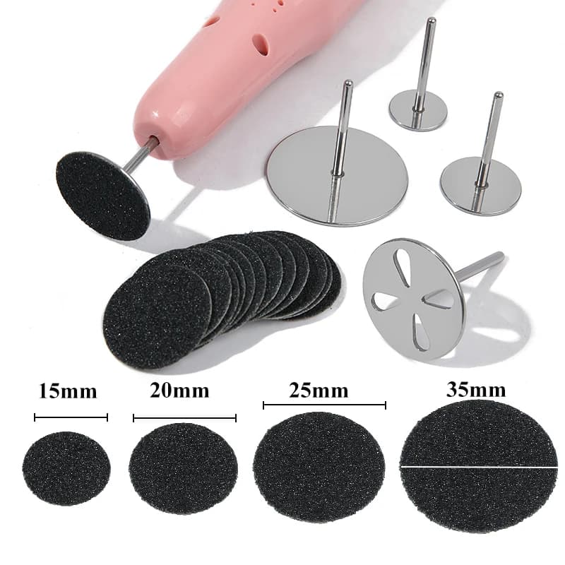 20/25/35mm Stainless Steel Nail Sanding Paper Disc for Foot Dead Skin Calluse Remove 3/32" Round Metal Disk Pedicure Accessories