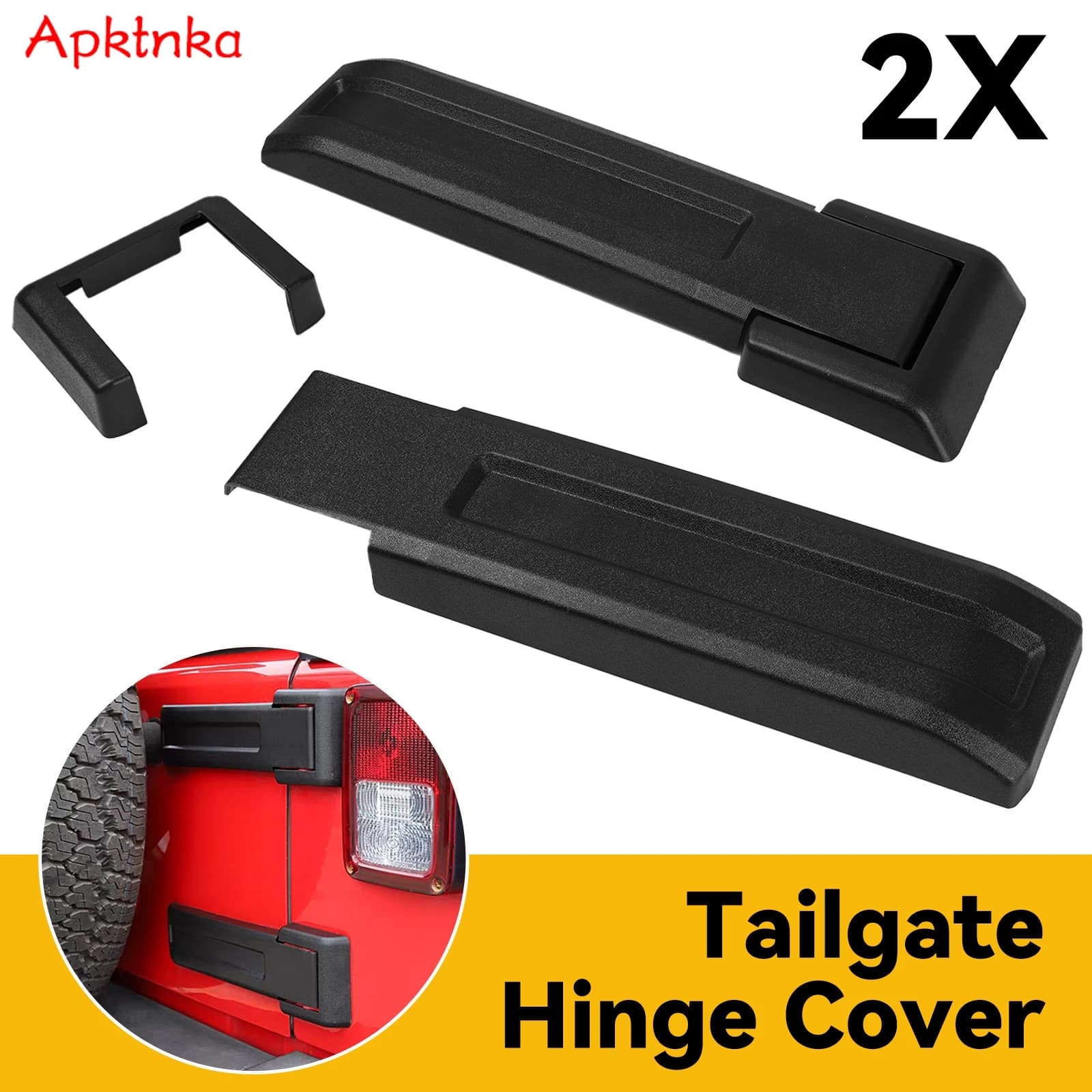 Porta portellone posteriore Cerniera di ricambio Coperture Set di finiture esterne per Jeep Wrangler JK 2007-2017 Superiore + Inferiore 2 pezzi 55397091AC 55397070AB
