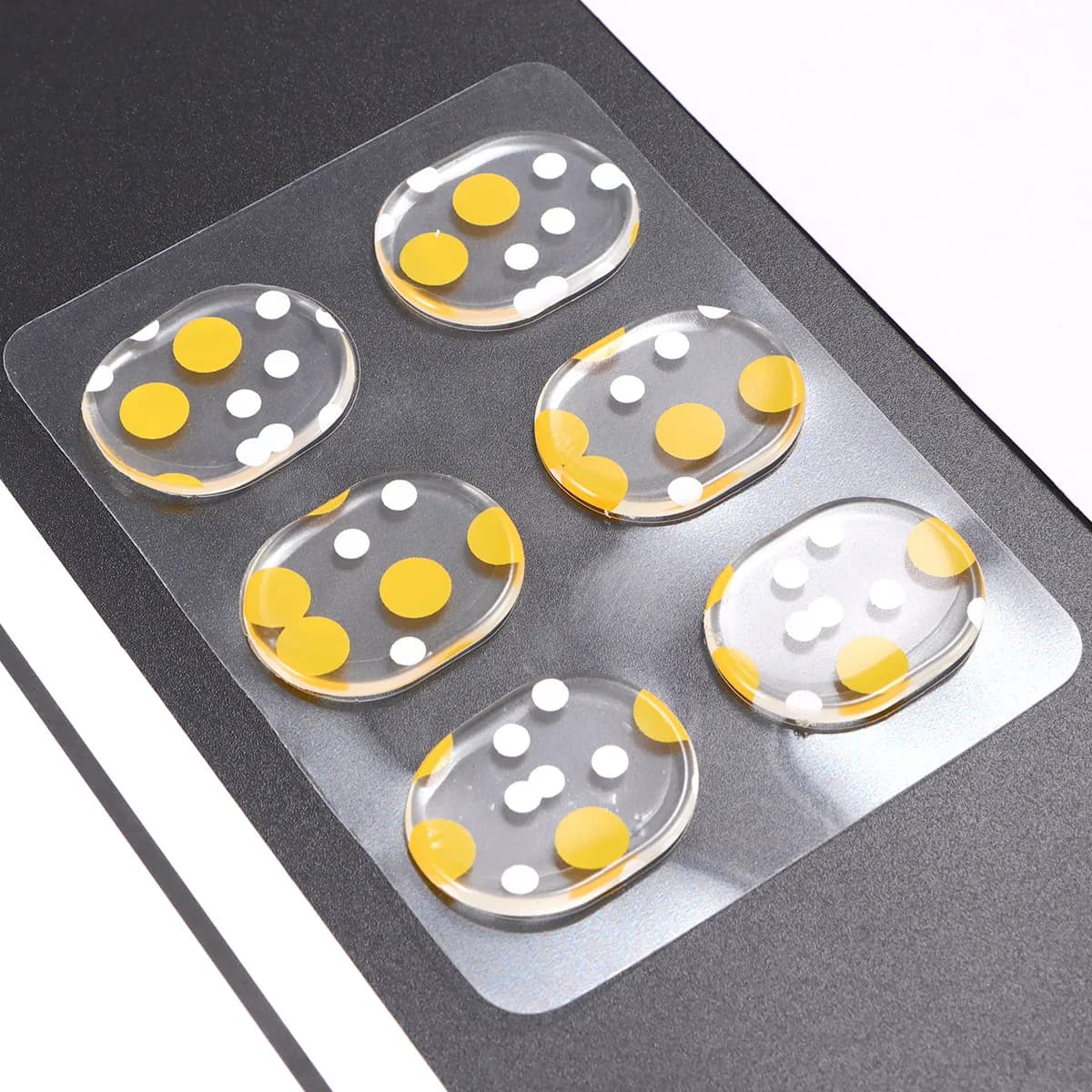 6 Pezzi Pad in Gel per Batteria, Tappetino Fonoassorbente in Silicone Autoadesivo per Kit Batteria, Riduzione del Suono di Risonanza di Rullante, Grancassa, Tom e Piatti