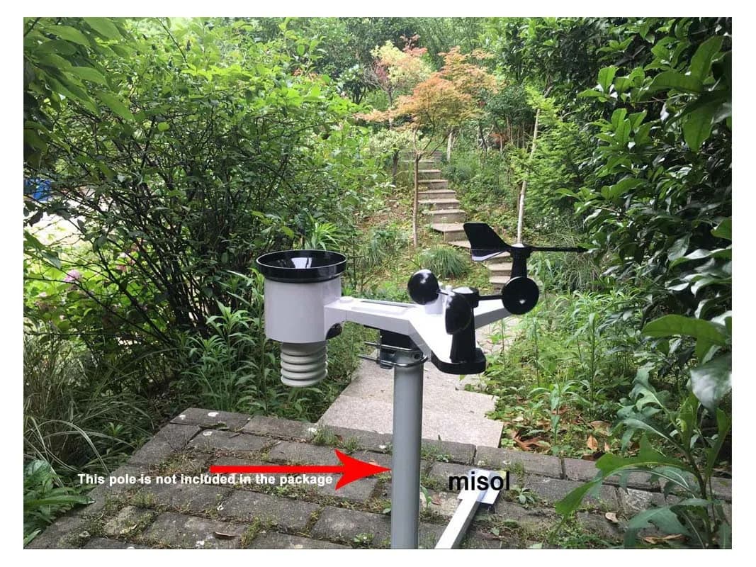 Stazione meteorologica WiFi MISOL con sensore esterno Carica dati su Web, terreni e console con display a colori, WH2900-1