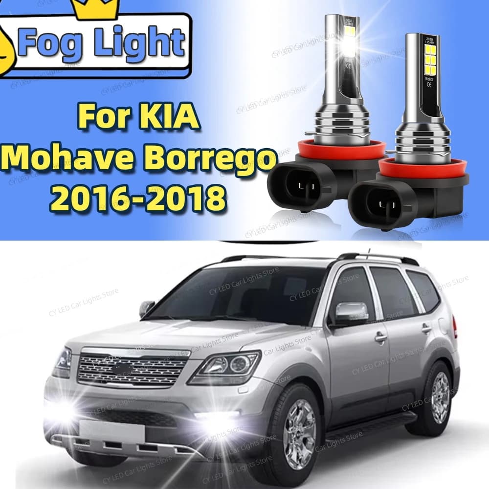 2 pz LED Fendinebbia Anteriore Canbus Auto Luce Blub Per KIA Mohave Per KIA Borrego 2016 2017 2018 Accessori Auto Plug and Play