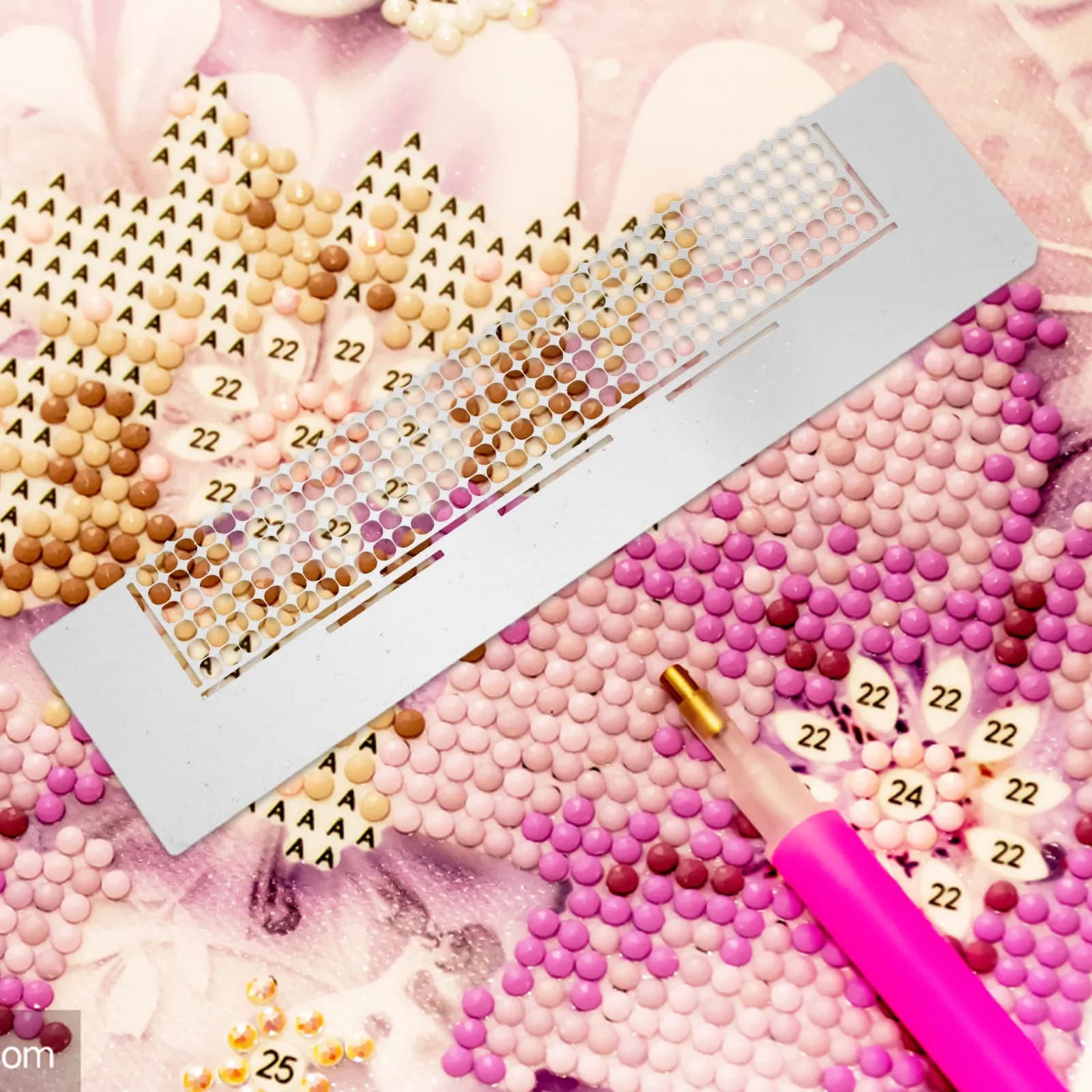 Set di 3 Righelli in Acciaio Inox per Posizionamento e Tracciatura di Diamanti, Strumento per Pittura con Strass, Fai-da-Te, Ricamo e Disegno