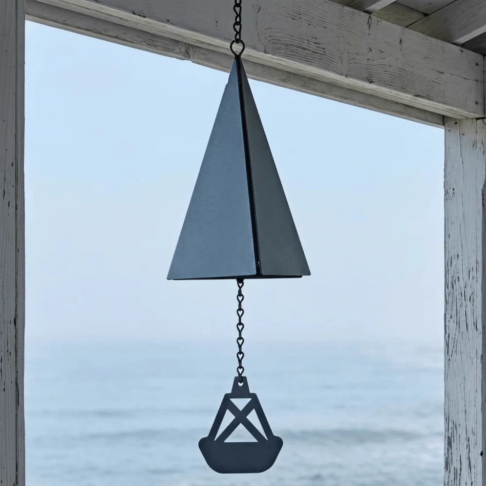 Windcatcher Iron Triangle Wind Chime Retro Creative Wind Chime Pendant Rustic Durable Metal Wind Bell Garden Ornament