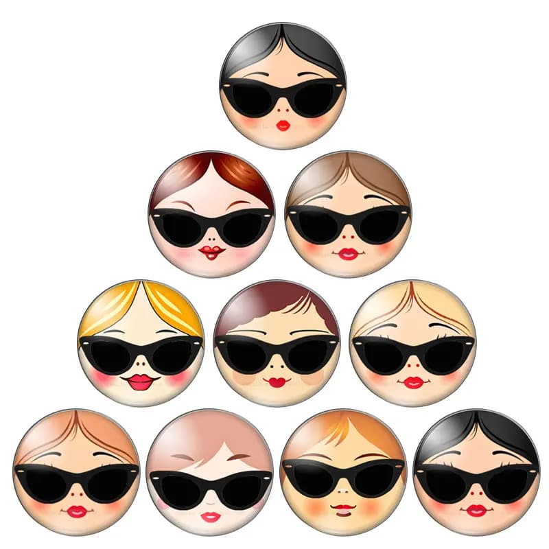 • Matryoshka russo 10 pezzi misti 12mm/18mm/20mm/25mm rotondo foto cabochon in vetro demo retro piatto risultati