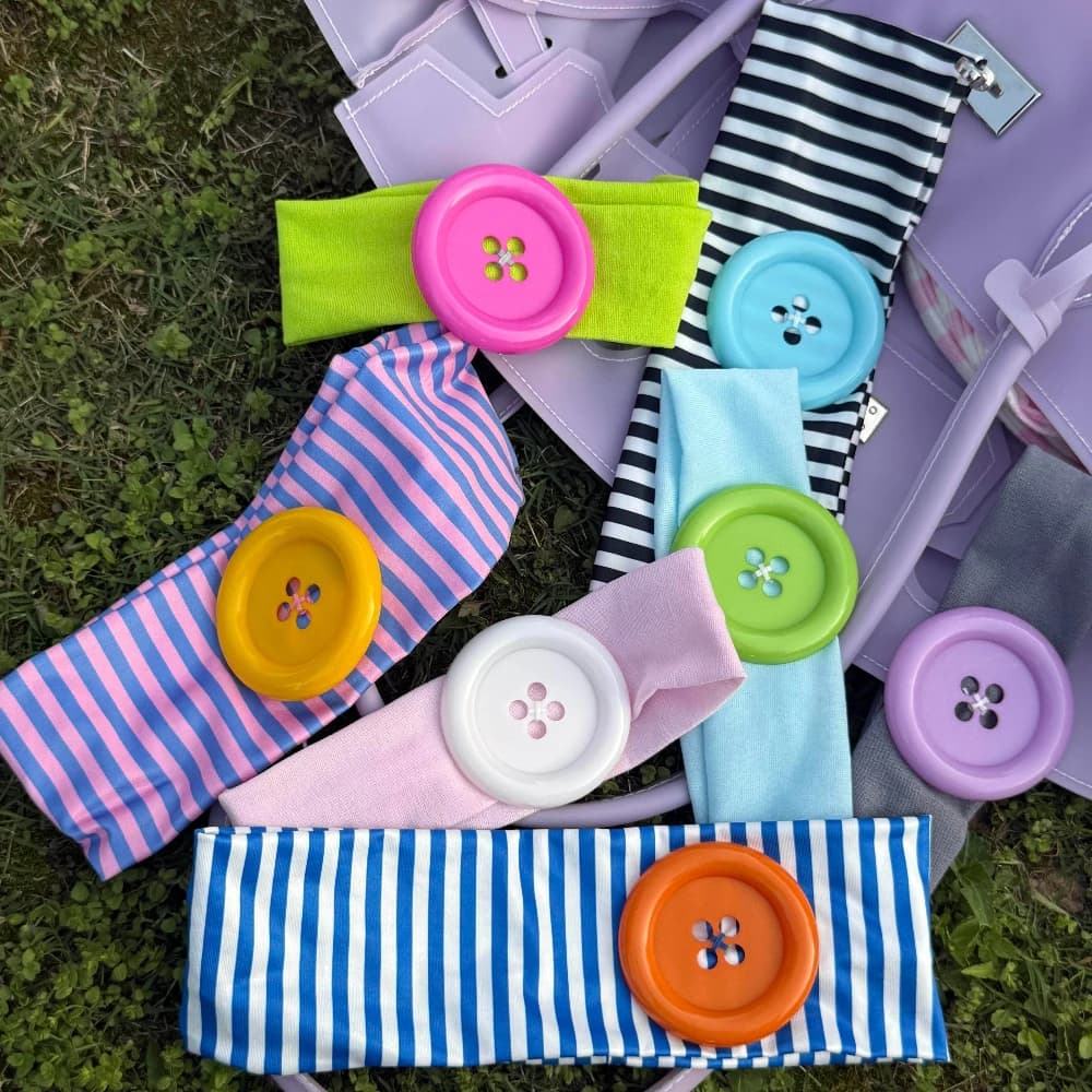 1pc Retro Ins Style Polka Dot Button Headband Fashion Women Y2K French Hair Accessories Cute Sweet Dating Hair Band