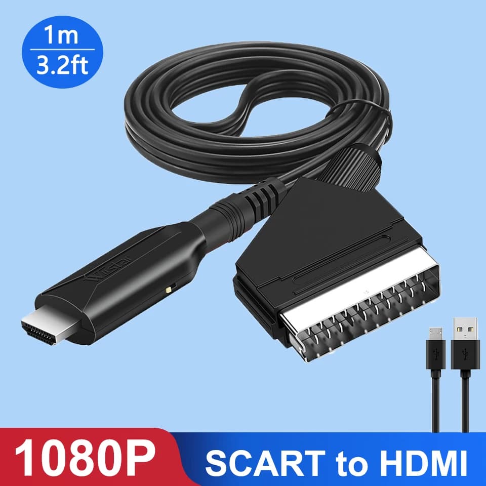 Converter from Scart to HDMI video audio adapter 1080P SCART input to HDMI output for HDTV Sky Box Spina STB for HD DVD TV
