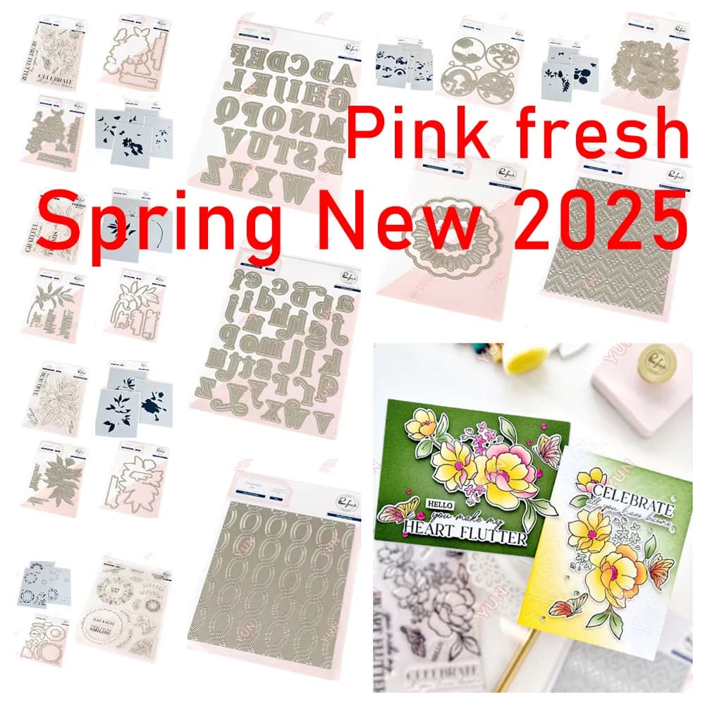 Four Seasons Dies Stamps Stencil Set Metal Cutting Dies Butterflies in Bloom DIY Scrapbook Greeting Card Handmade Album 2025 New
