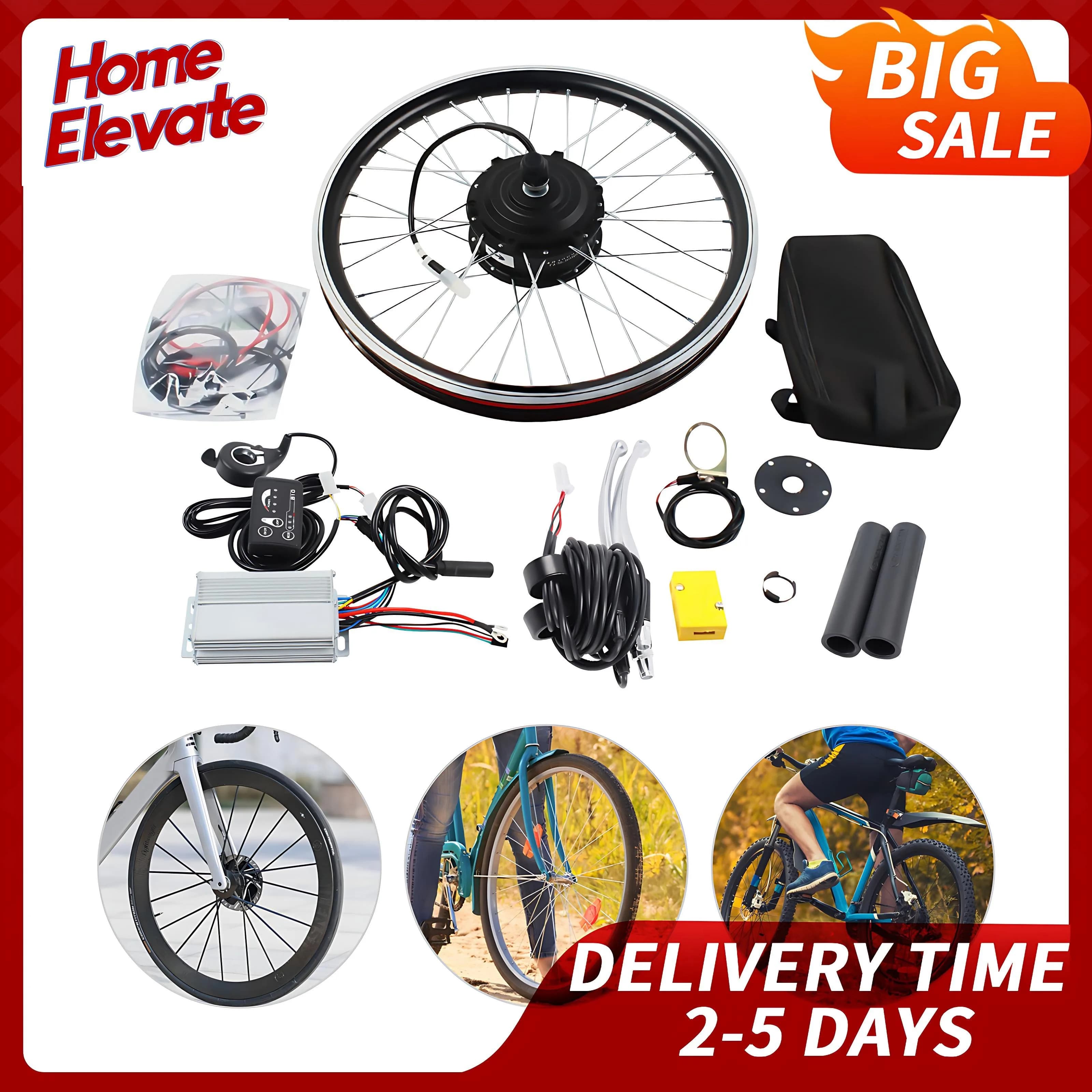 Kit di conversione bici elettrica 36V 250W Motore con mozzo brushless ruota anteriore da 20 "con controller display a LED per pneumatici 20x1,75-2,125"