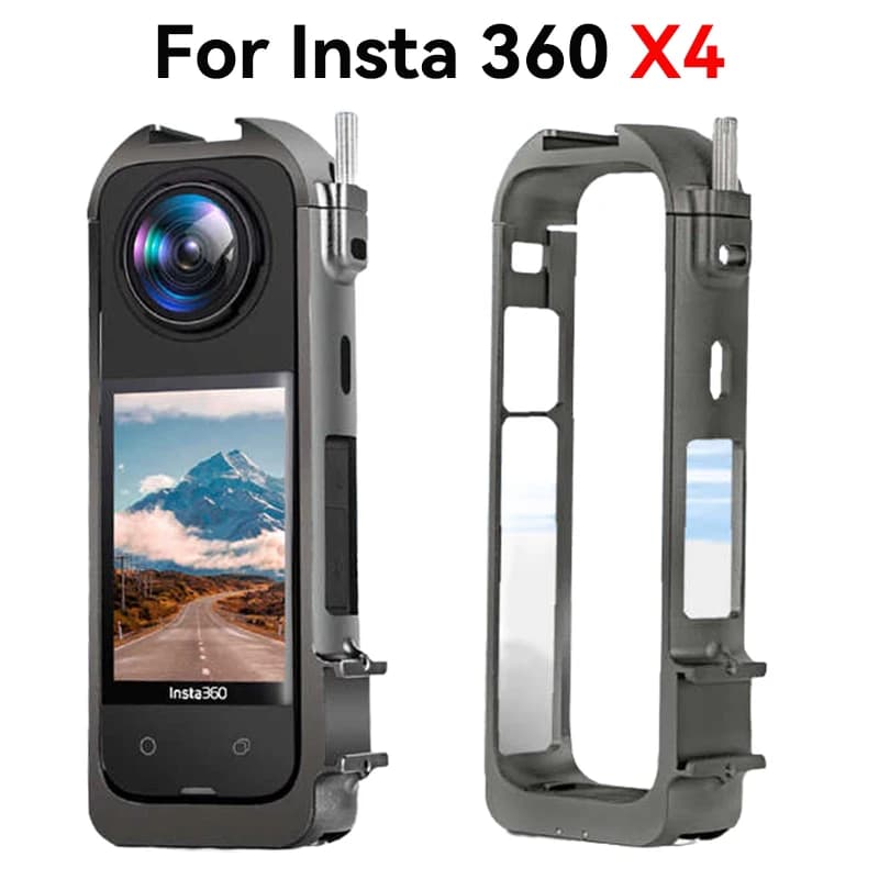 Aluminum Protective Frame for Insta360 X4 Metal Durable Housing Cage With Cold Shoe Mount for Insta 360 X4 Camera Accessories