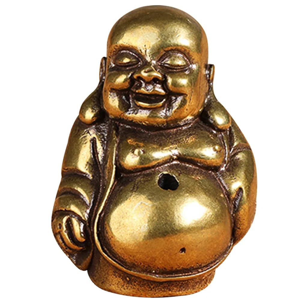 Porta Incenso Buddha in Ottone, Statua di Maitreya per Bastoncini, Decorazione Casa, Bruciatori, Regali di Benedizione, Porta Incenso Buddha
