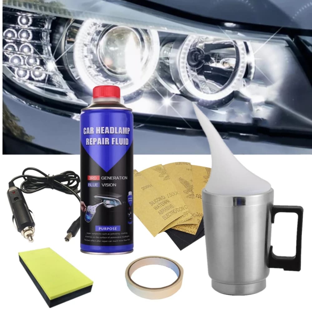 Set lucidatura fari Rinnovatore fari automatici Restauro della luce Auto pulita 300ml Faretti lucidi Kit di ristrutturazione fari