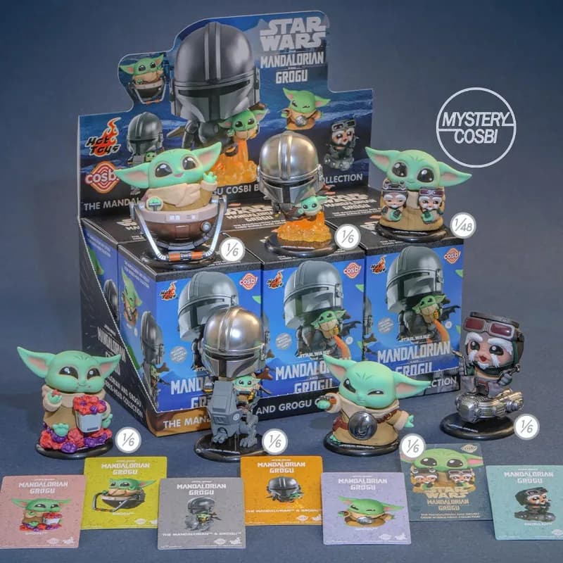 Genuine Hot Toys Star Wars The Mandalorian And Grogu Cosbi Blind Box Mini Action Figure Collectible Model Trendy Toy Mystery Box