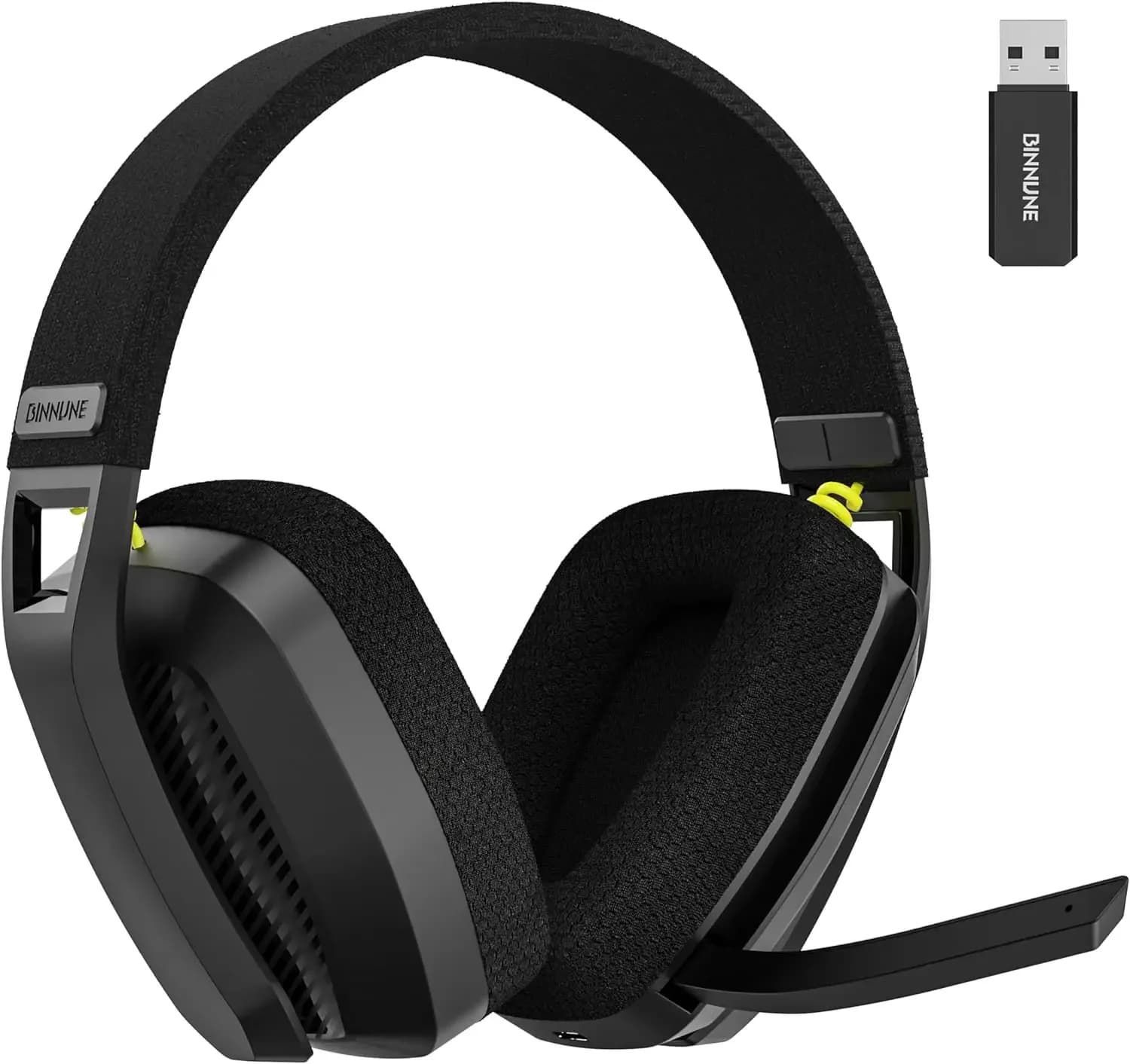 BINNUNE BW06 2.4G wireless gaming headphones with Flip ENC microphone for PC, PS4, PS5, dual-mode Bluetooth headphones for players