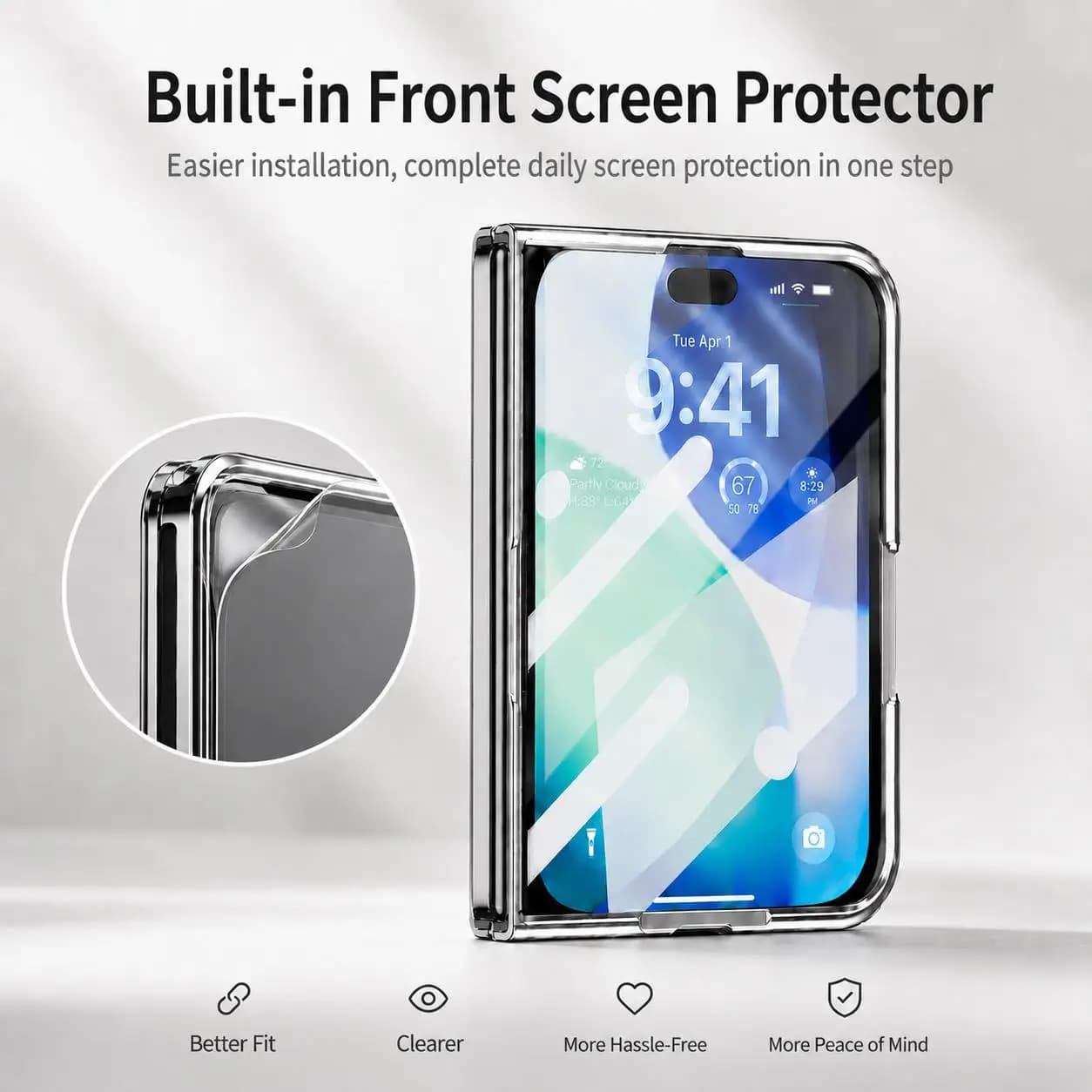 Luxury Glitter Shiny Magnetic Phone Case For iPhone Duo 18 Fold Wireless Charging For Magsafe Cover Glass Protective Film Fundas