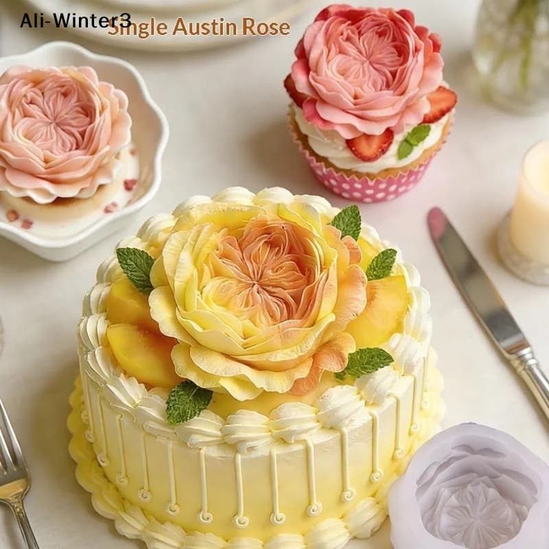 Stampi in Silicone a Forma di Fiore 3D per DIY, Ghiaccio, Pasticceria, Gelatina, Caramelle, Cioccolato, Decorazioni in Zucchero, Sapone, per Cucina