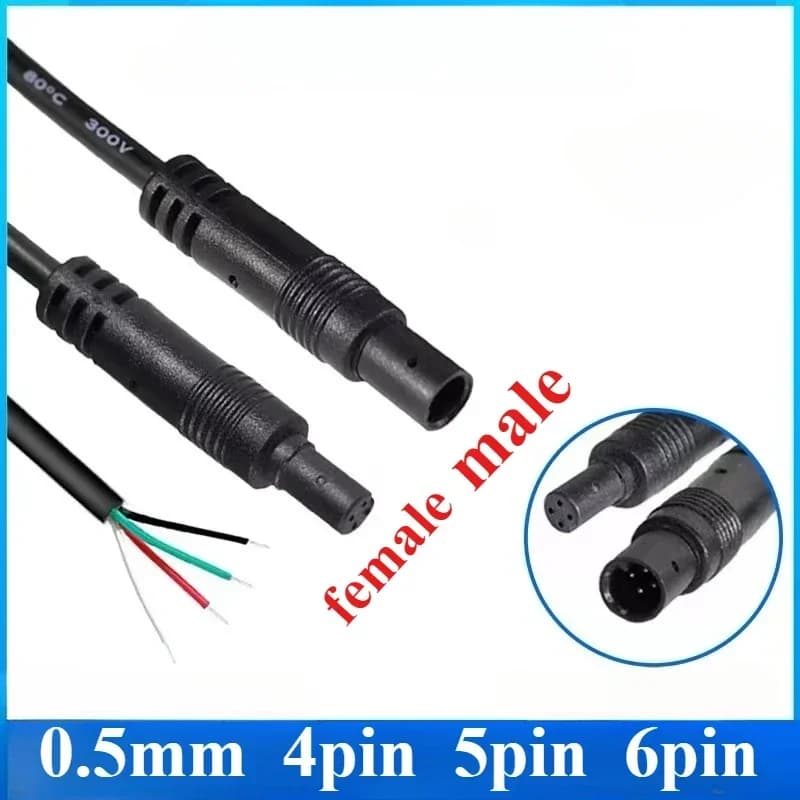 0.5m 4 5 6 pin male nucleus and female rear camera connector for auto extend cable for car Jack Line Recorder rear tail