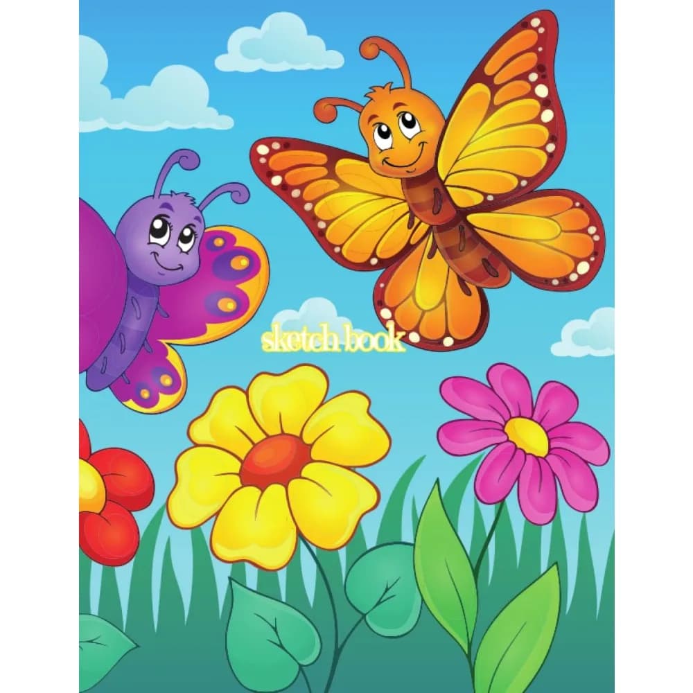 A4 Sized Kids' Sketchbook: 100 Pages of Blank and Lined Sheets with Beautiful Cover