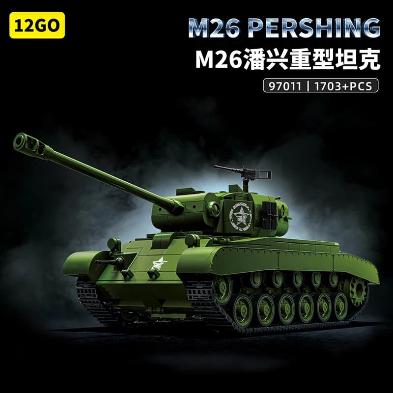 Kit di Costruzione Carro Armato Pesante Americano della Seconda Guerra Mondiale in Scala 1:28, 1703 Pezzi, Giocattolo Fai-da-Te per Adulti, Decorazione per Casa e Regalo