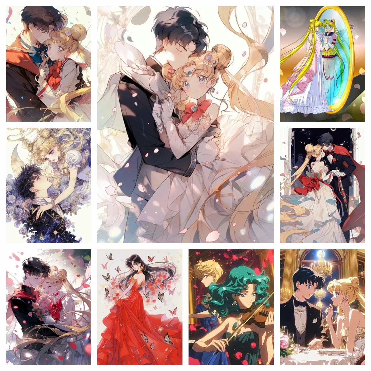 Kit di pittura diamante Anime Sailor Moon punto croce elemento creazione artigianato 5D Kit di arte fai da te mosaico Home Decor Hanging Pixel Gift