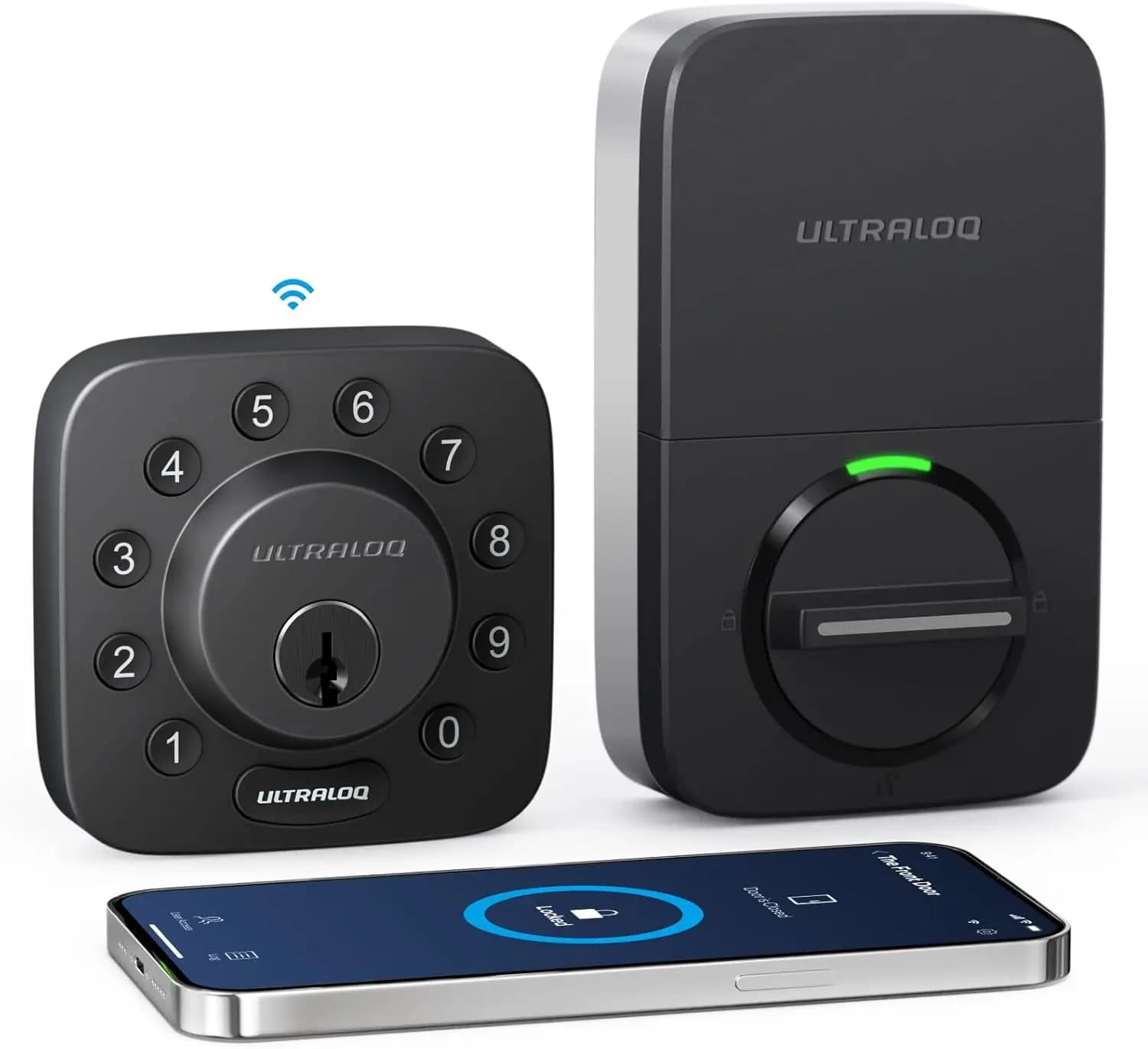 Serratura Intelligente WiFi con Sensore per Porta, Tastierino, Controllo Remoto, Blocco/Sblocco Automatico, Compatibile con Alexa e Google