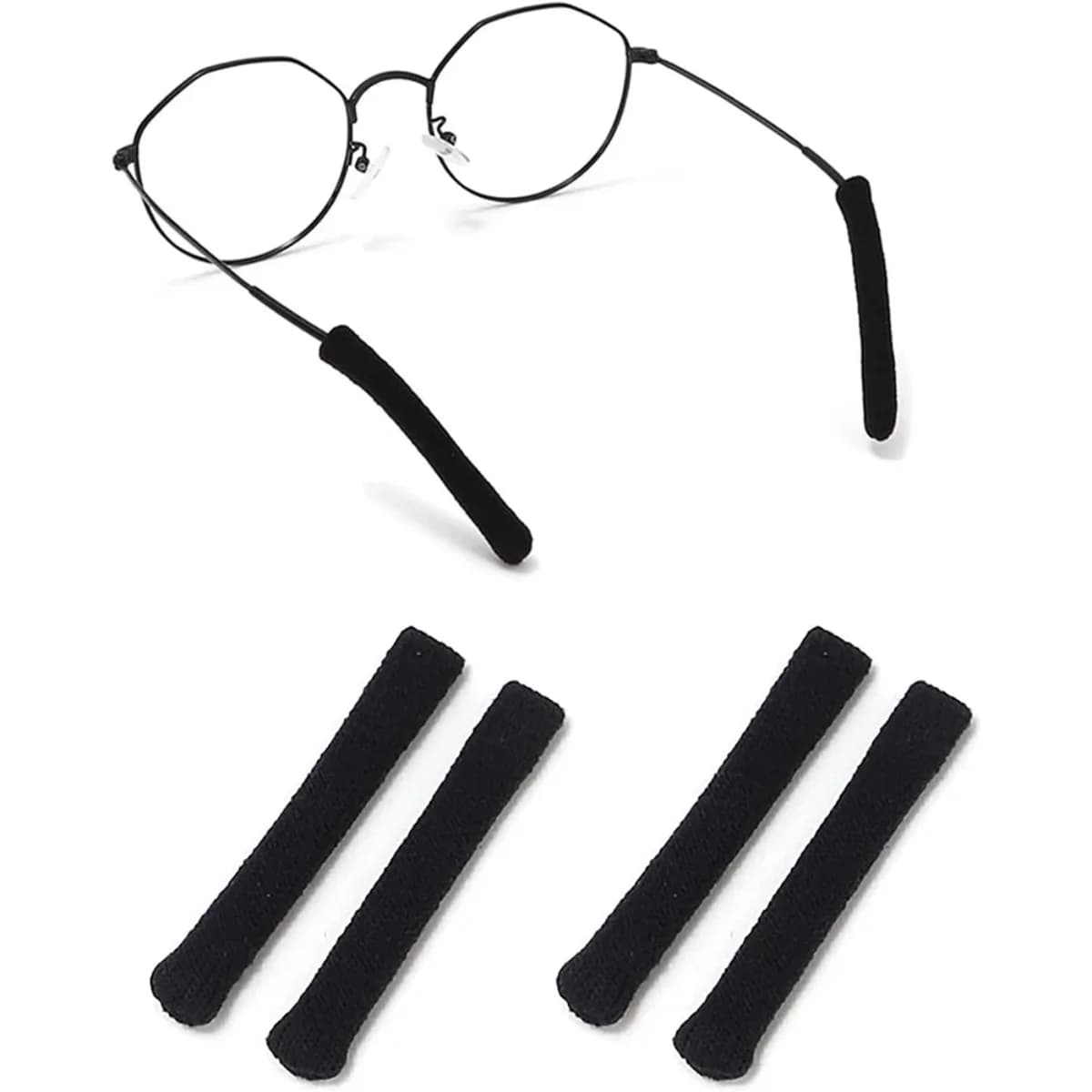 1 pair of anti slip glasses temple tip cotton fabric soft frame leg glasses fastener sleeve sock for ear glasses comfort