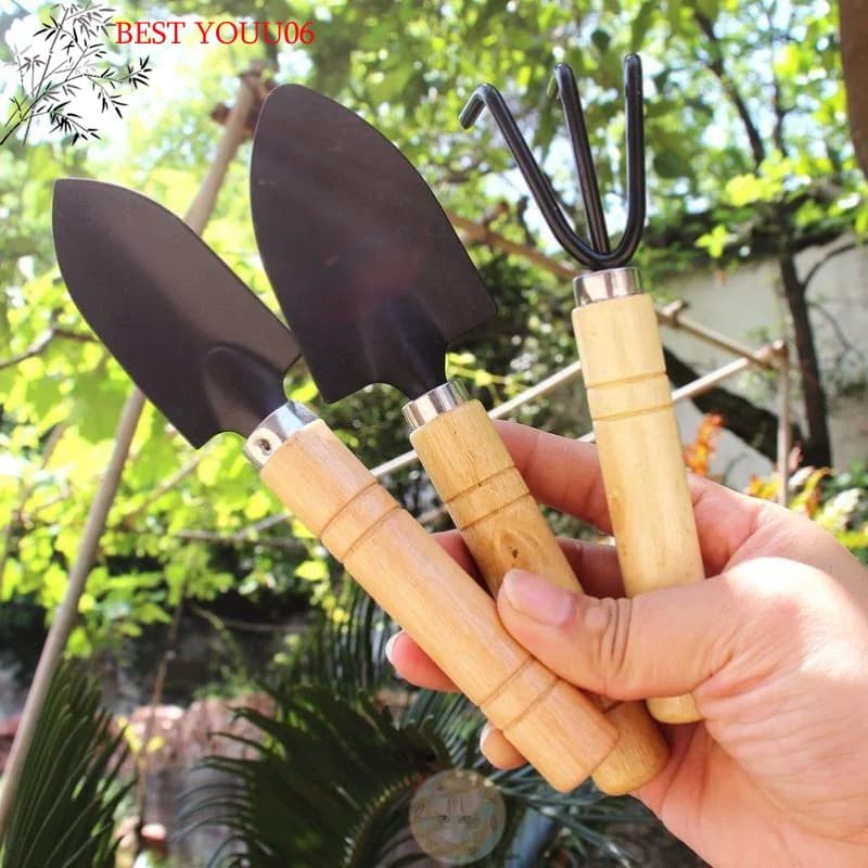 (YOUU06) Set of 3 mini gardening tools for garden plants, flower pots, cactus, vegetables, excavation, grass, small indoor plants
