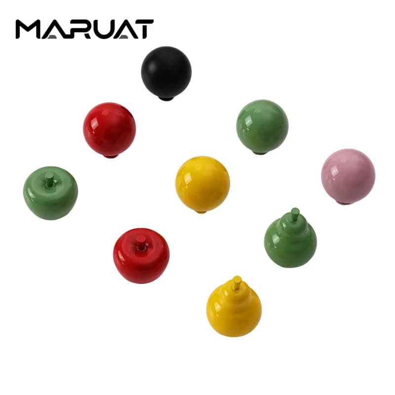 5 Pezzi Maniglie in Ottone per Porte, Cassetti e Armadietti, Pomelli per Mobili da Cucina a Forma di Mela e Pera, Accessori Hardware per Mobili