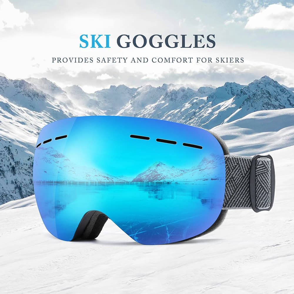 KINGSEVEN Occhiali da sci invernali antivento Occhiali per sport all'aria aperta Occhiali da sci Occhiali da sole con montatura per lenti da ciclismo antipolvere