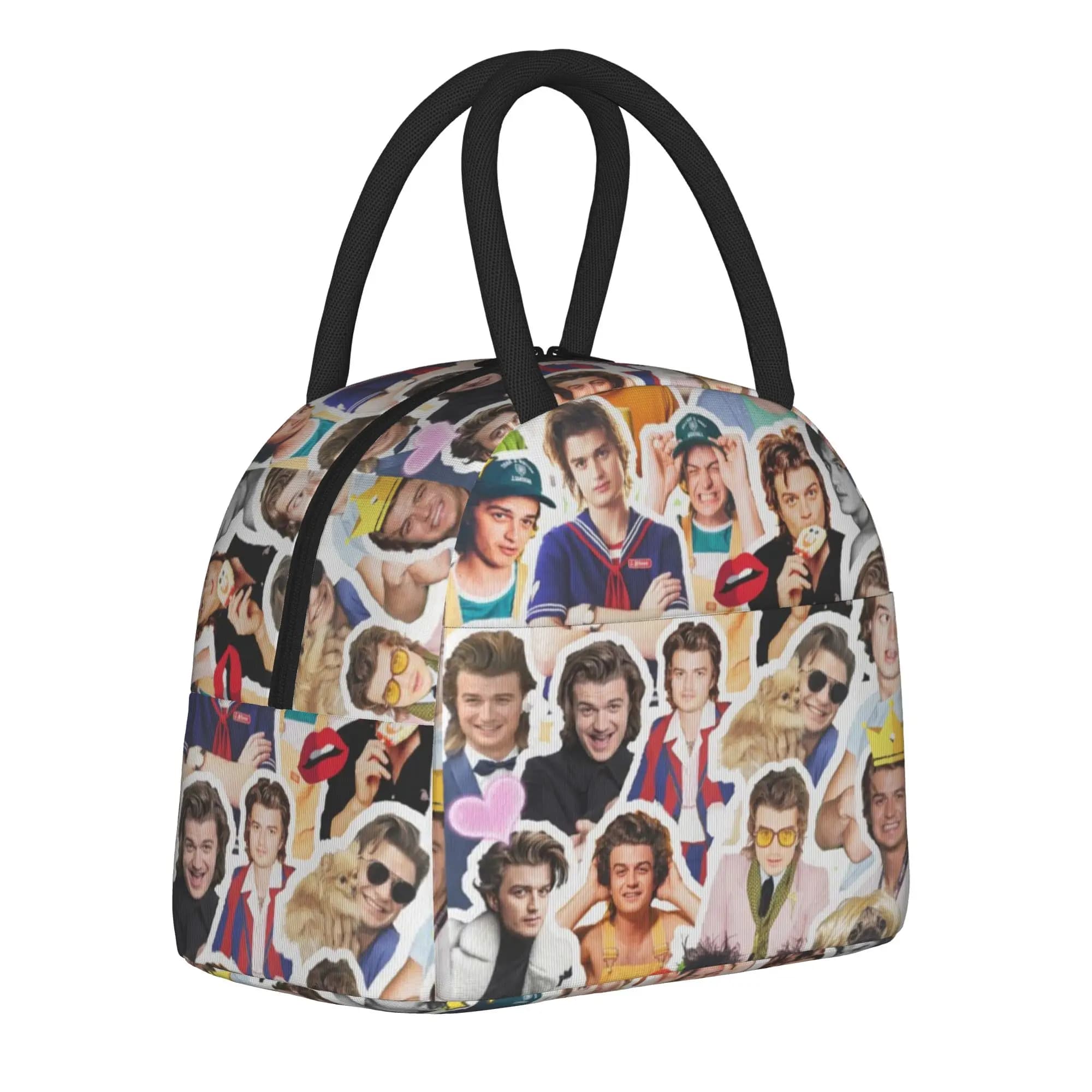 Joe Keery Steve Harrington Insulated Lunch Bag Thermal Bag Reusable,Lunch Container Leakproof Tote Lunch Box College Picnic
