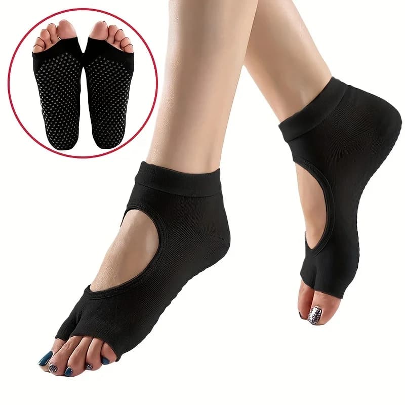 Calzini da yoga da donna di alta qualità Calzini da yoga antiscivolo a due dita Sport in cotone Pilates Calzino da ballo professionale traspirante ad asciugatura rapida