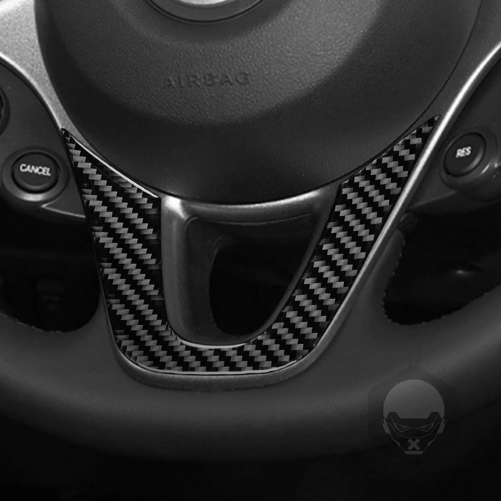 For Mercedes-Benz Smart 453 2016-2021 Carbon Fiber Wheel Mento Panel Decorative Cover Panel Accessories Auto Decoration Sticker