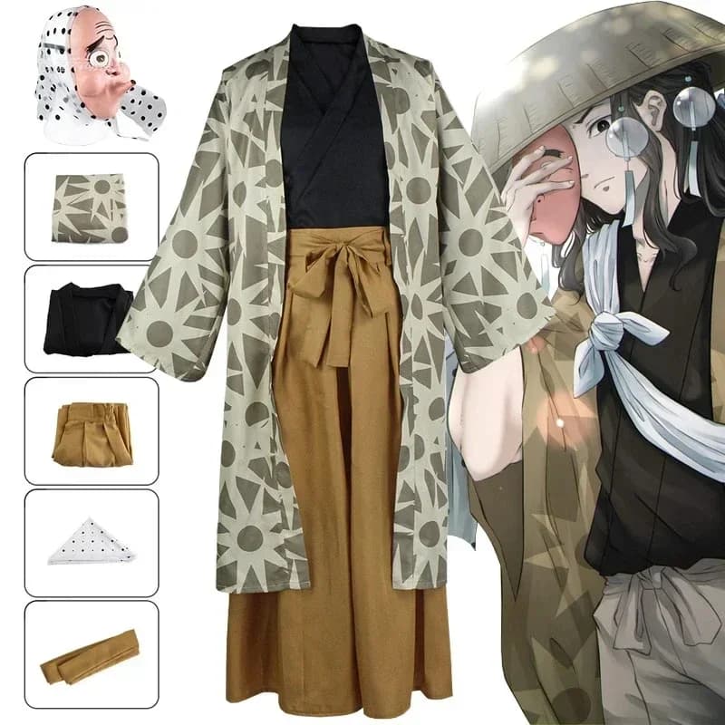 2025Anime Demone Slayer Hashibira Inosuke Pantaloni Fancy Dress Pantaloni Costume Cosplay Kimetsu No Yaiba Grembiule Hashibira Inosuke Cos