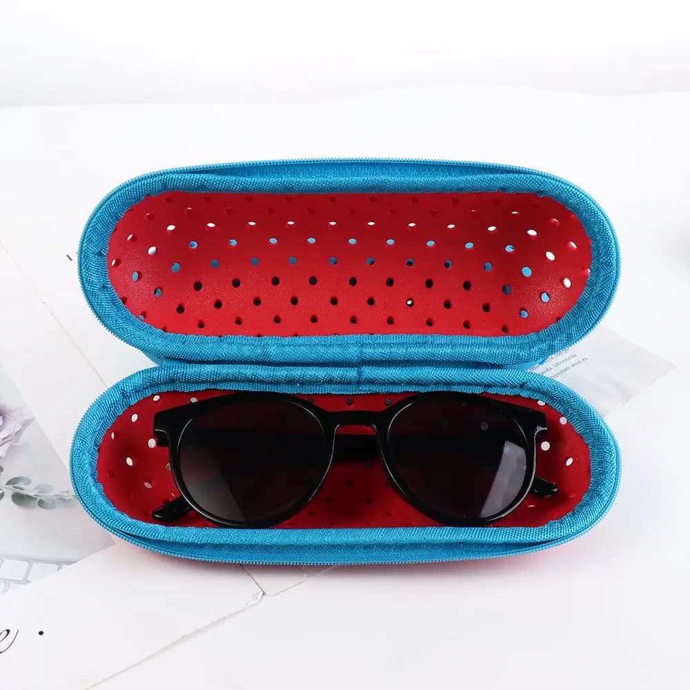 Portable EVA Hinge Glass Case with Mosquito Box Light Bearing for Swimming Glasses