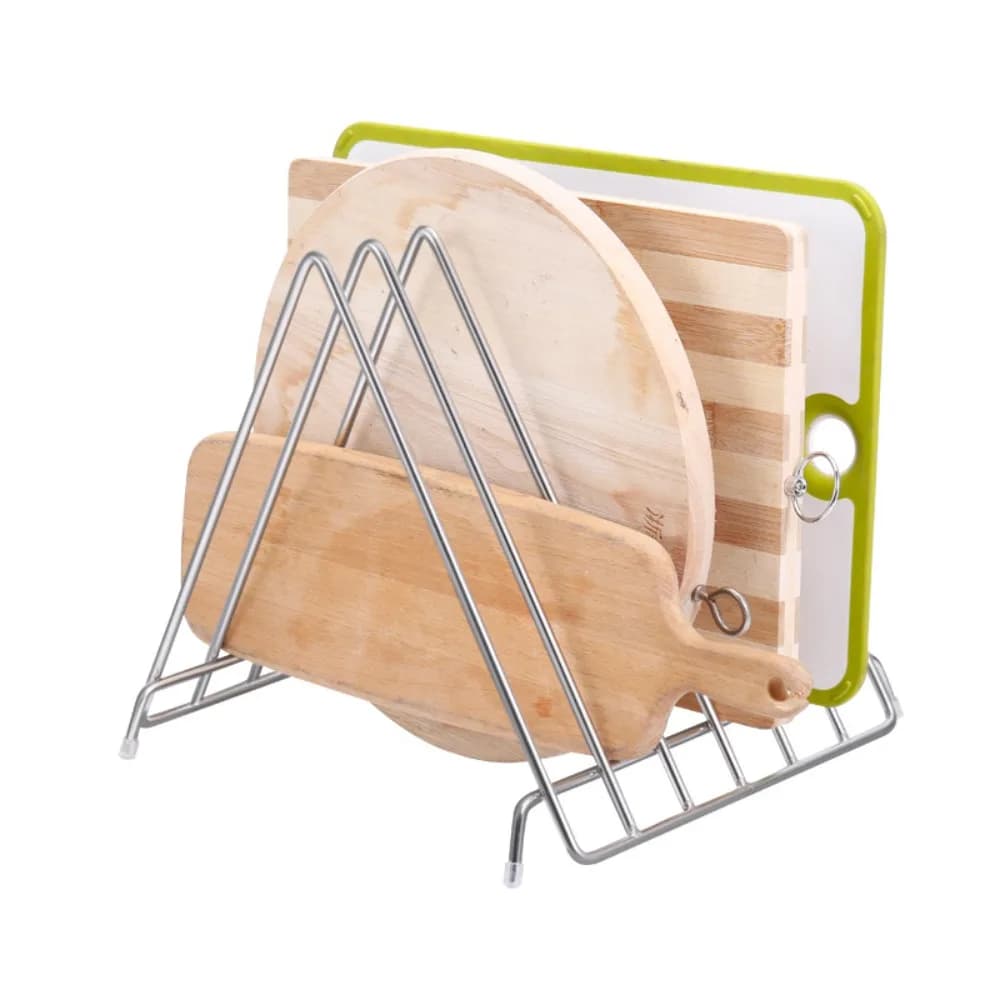 Resistente porta tagliere in acciaio inossidabile 6 griglie Supporto di drenaggio resistente all'usura Scaffale di stoccaggio antiscivolo antiruggine
