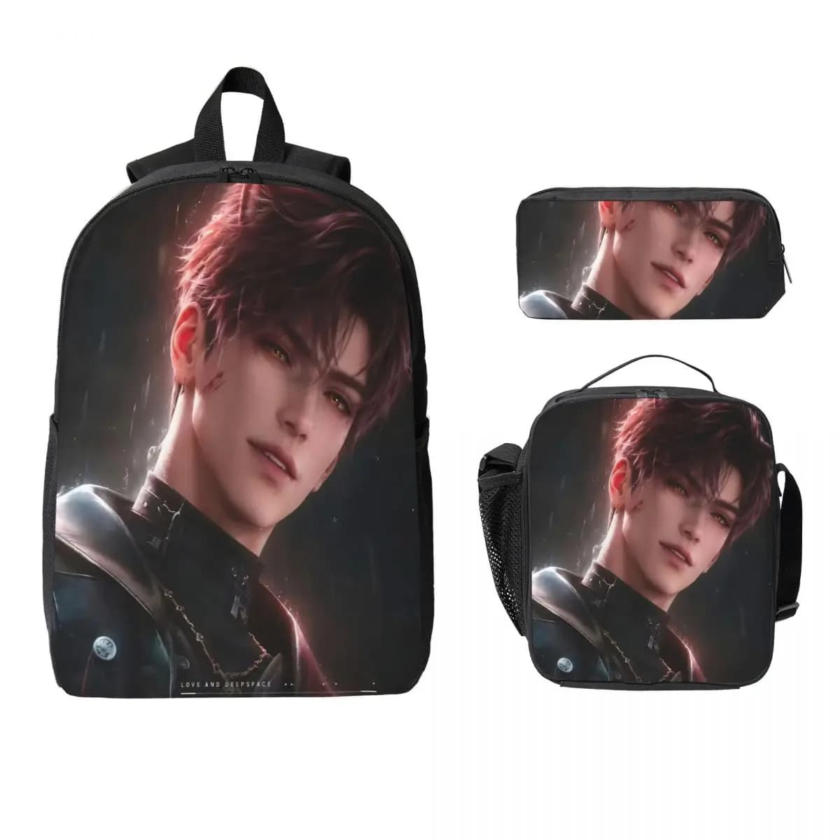 Love And Deepspace Valko Backpack Lunch Box Pen Bags for Boys Girls Backpacks Kawaii Schoolbag Bookbag Set