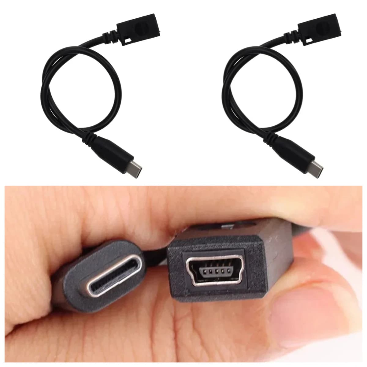 200 pcs USB Type C Male to Mini USB Female to 5 Pin, Charging Cable and Sync Data