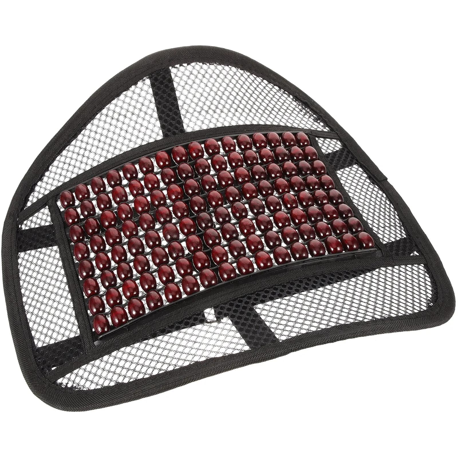 Cuscino di Supporto Lombare Artigianale con Perline di Legno Traspiranti, Cuscino Ergonomico per Schienale Auto e Sedia da Ufficio