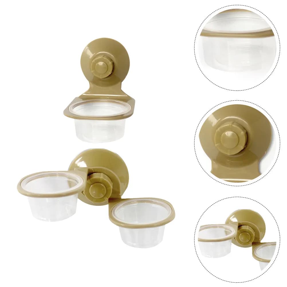 2Pcs Hanging Reptile Food Water Bowls Wall Mounted Feeding Dish Feeder for Lizard Turtle Grass Brazilian Turtle Small Pets