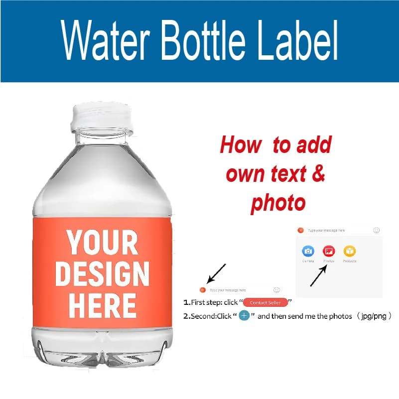 Custom label for water bottle, custom wedding favor, any event, any theme Self-adhesive water resistant sticker Supplier of party decorations